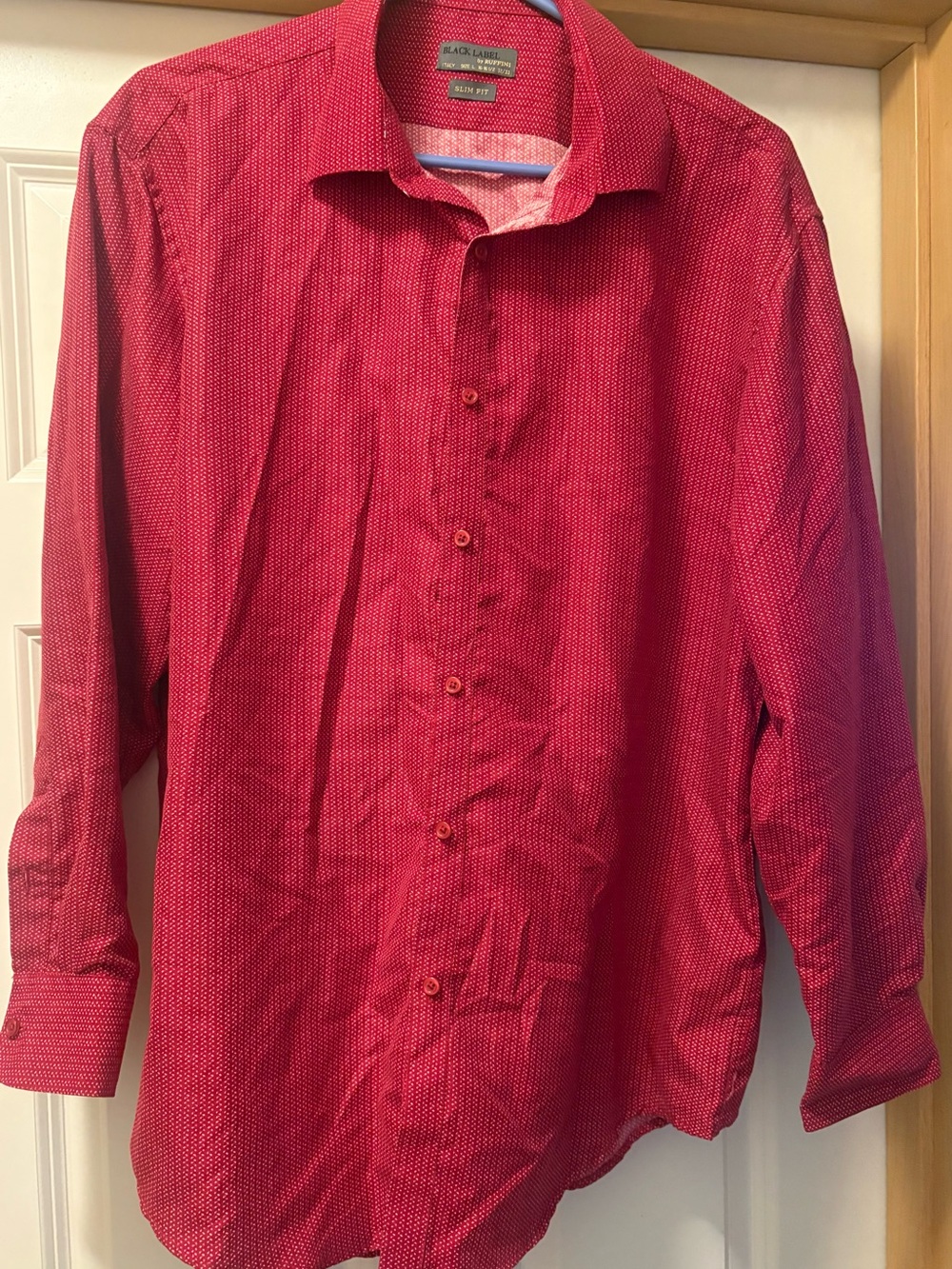 Black Label By Ruffini Size Large 16-16 1/2  32/33 Italy Slim Fit Men’s Shirt